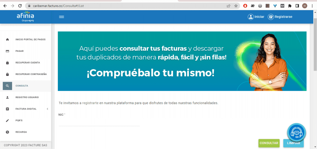consultar factura de afinia